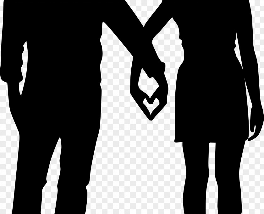 Couple Silhouette Holding Hands Clip Art PNG