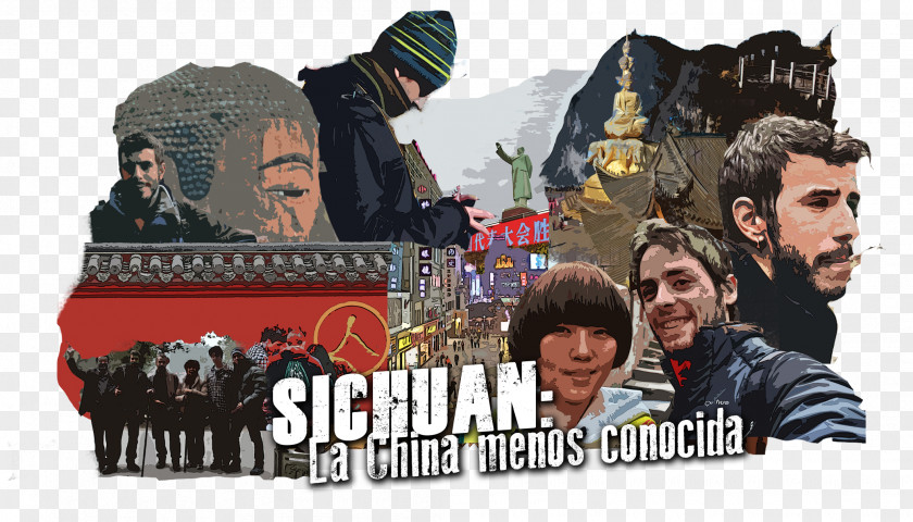 Sichuan Leshan Tibet Newspaper Travel Poster PNG