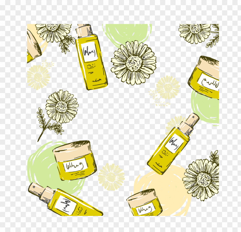 Vector Painted Face Cream Emulsion Yellow Daisy Cosmetics Beauty Pomade PNG