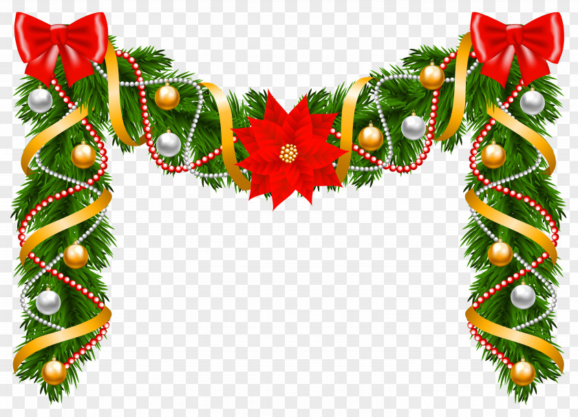 Christmas Deco Garland Clipart Image Ornament Fir Tree Pattern PNG