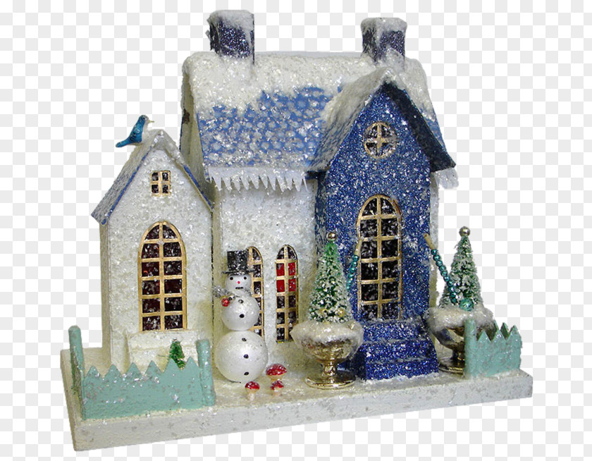 House Paper Gingerbread Christmas Village PNG