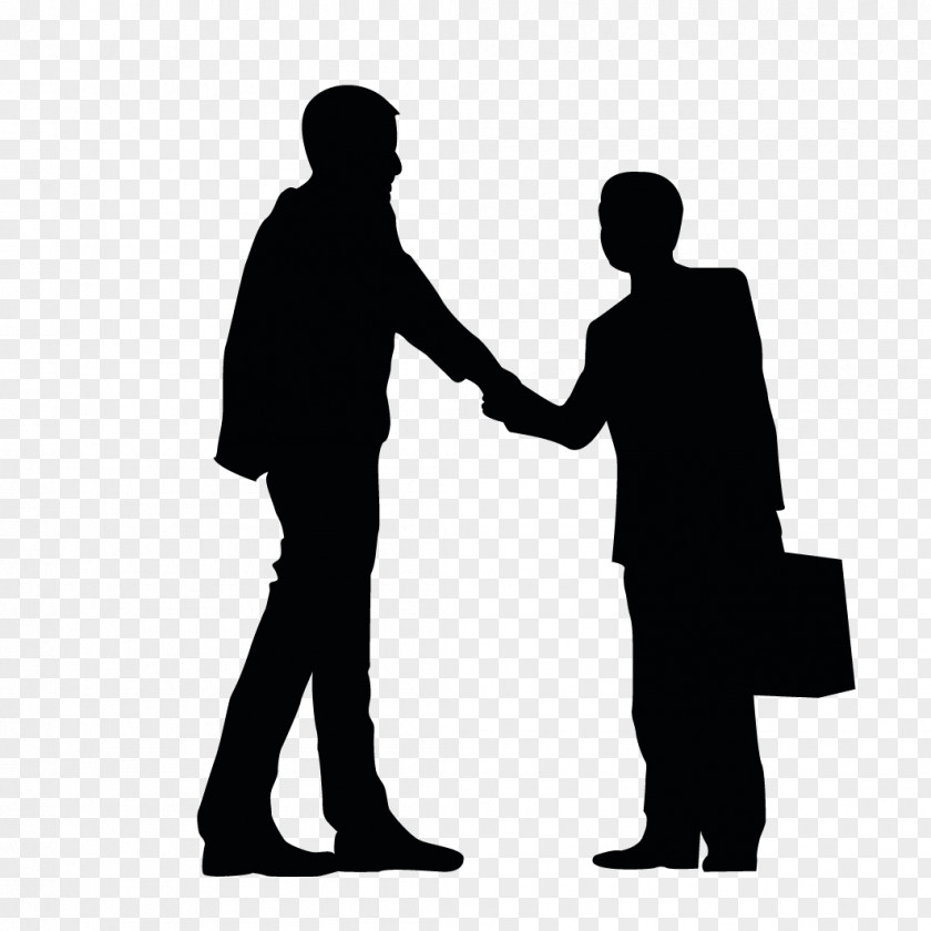 Silhouette Businessperson Handshake PNG