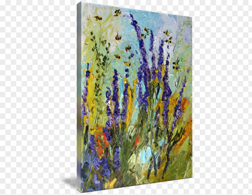 Watercolor Lavender Oil Painting Acrylic Paint PNG