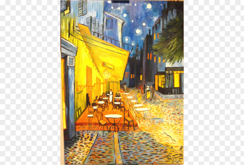 Painting Café Terrace At Night Arles Cafe Art PNG