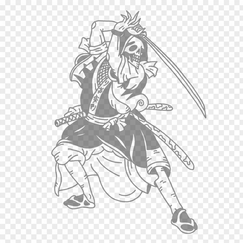 Samurai Warrior Drawing Sketch PNG