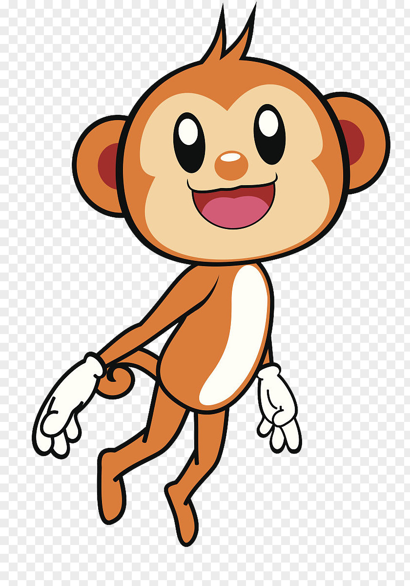 The Little Monkey's Gaze Cartoon Drawing Monkey PNG