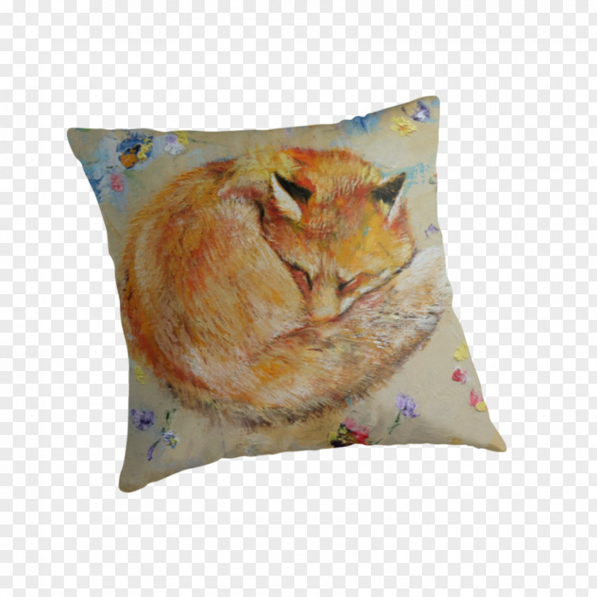 Fox Sleeping Cushion Throw Pillows Painting Snout PNG
