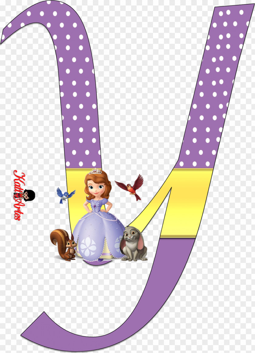 Birthday Alphabet Letter Princesa Sofía (Disney) Party PNG