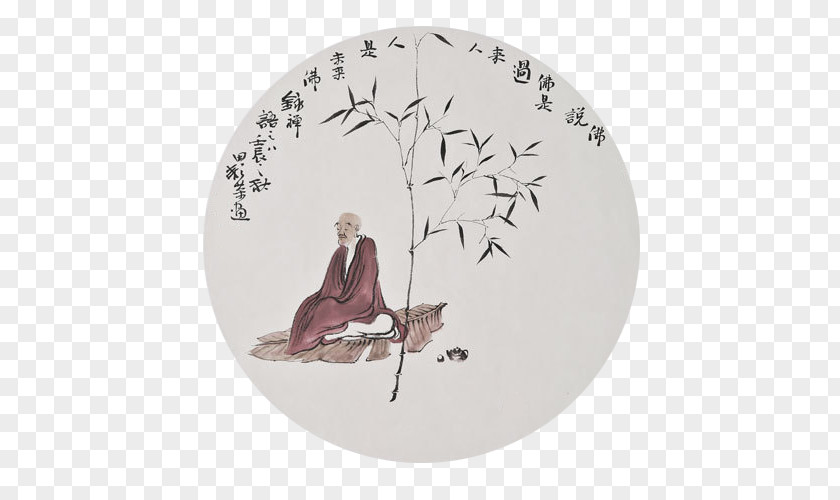 Buddha Said Tea Ceremony Round Chinese Painting Flowering Yum Cha Japanese PNG