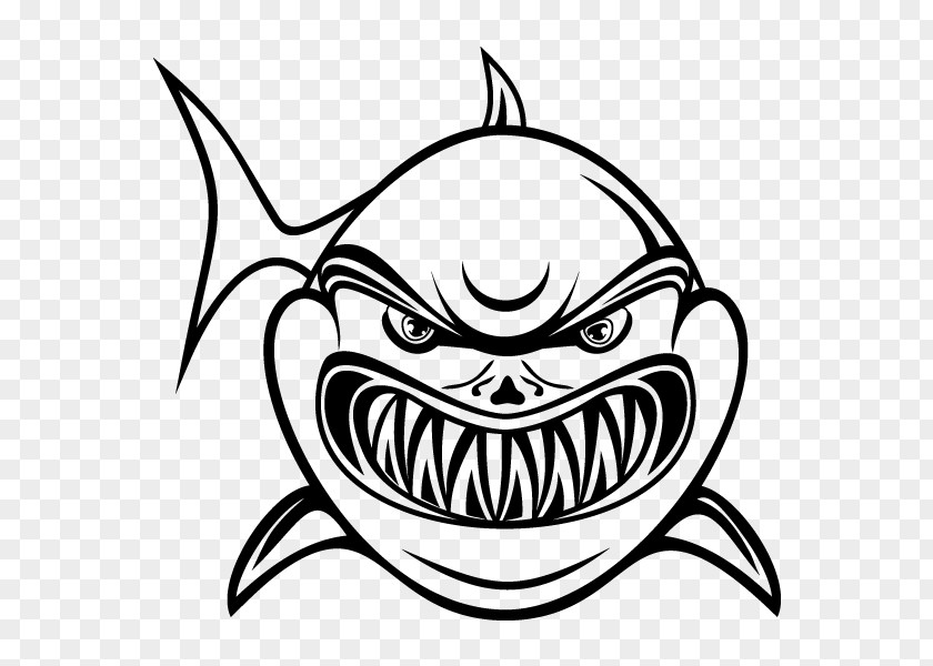 Shark Great White Black And Clip Art PNG