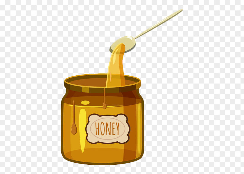 Yellow Painted Honey Jar Illustration PNG