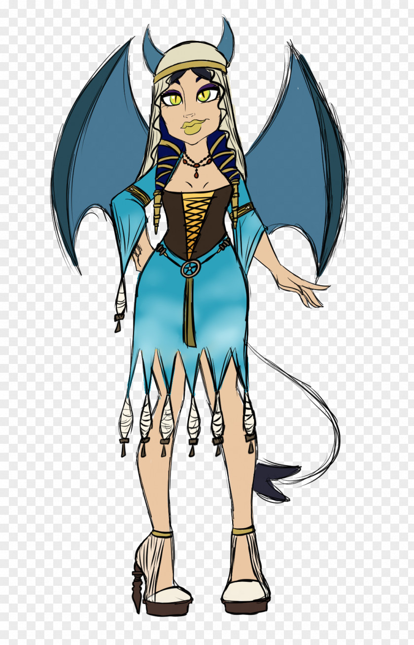 Fairy Fasnacht Demon M (128-140) Dress With Mask Costume Design Illustration PNG