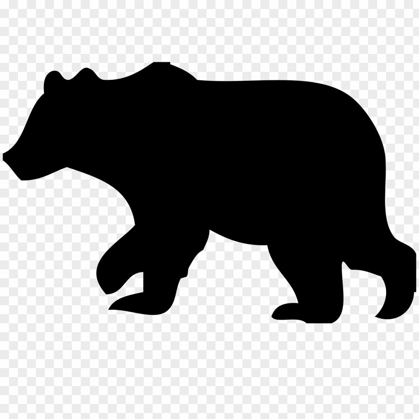 Bear American Black Silhouette Clip Art PNG
