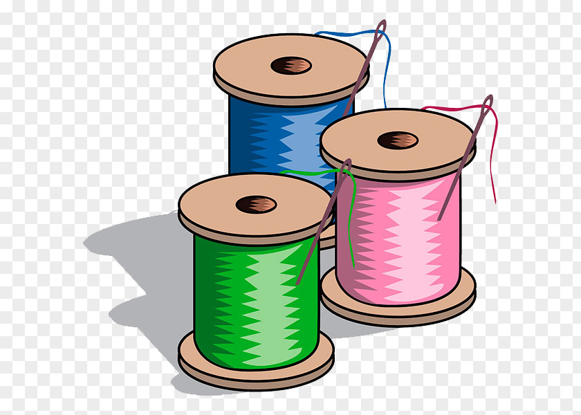 Black Line Color Needle Roller Light Sewing Icon PNG