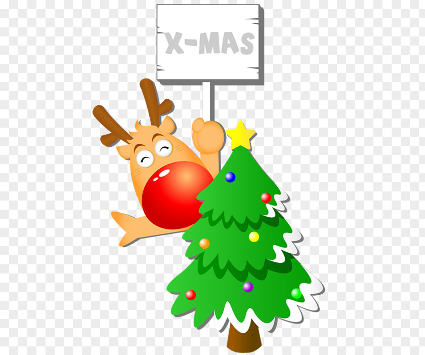Christmas Tree Reindeer Santa Claus PNG