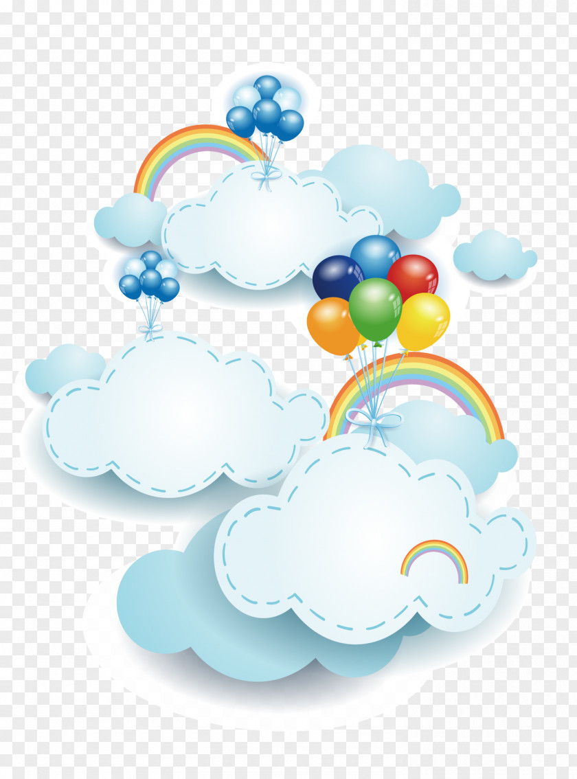 Textured Material Vector Cartoon Clouds Poster Clip Art PNG