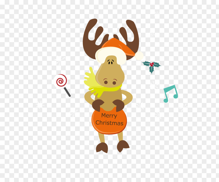 Vector Winter Moose Elk Illustration PNG