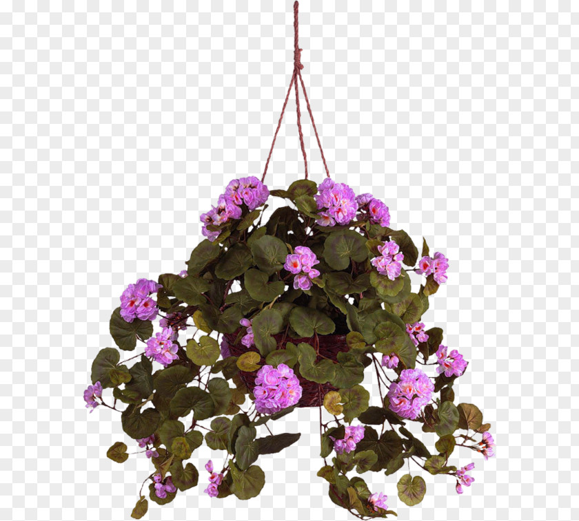 Flower Nearly Natural 6609-RD Geranium Han/ Ng Basket Silk Plant Crane's-bill 19 Hanging Artificial UV Resistant PNG