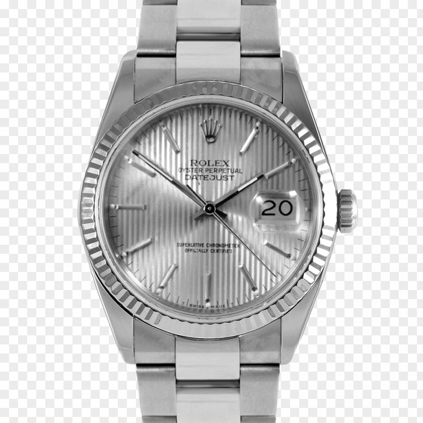 Metal Bezel Rolex Datejust Silver Automatic Watch PNG