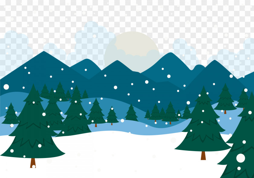 Snowy Forest Snow Winter Christmas Landscape PNG