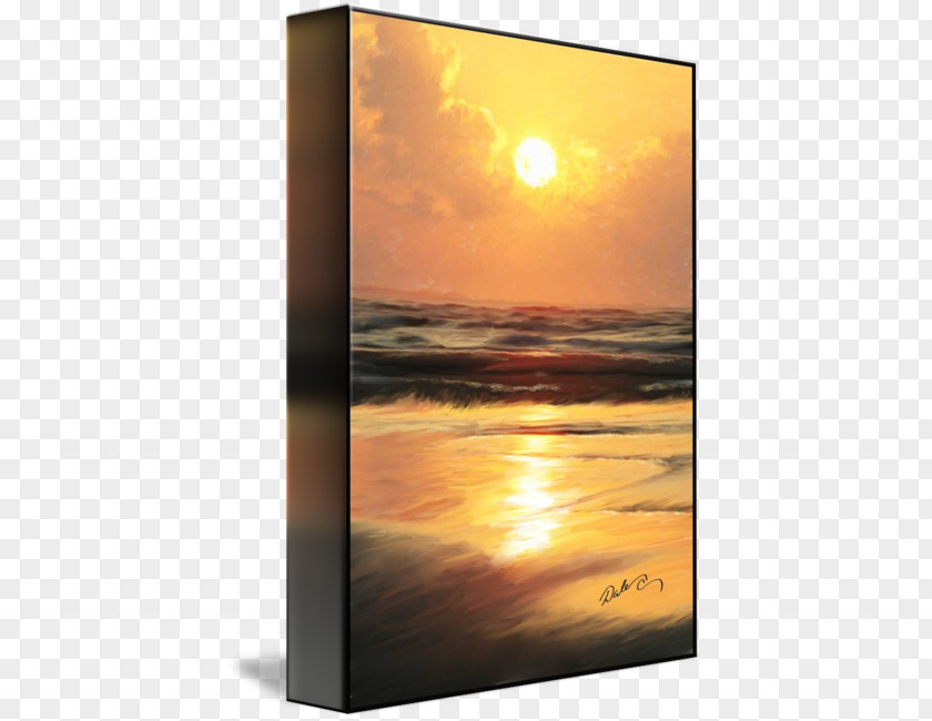 Sunset Beach Picture Frames Gallery Wrap Canvas Art Printmaking PNG