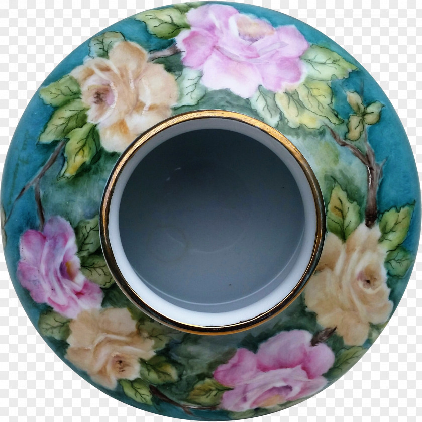 Vase Floral Porcelain Plate Antique PNG