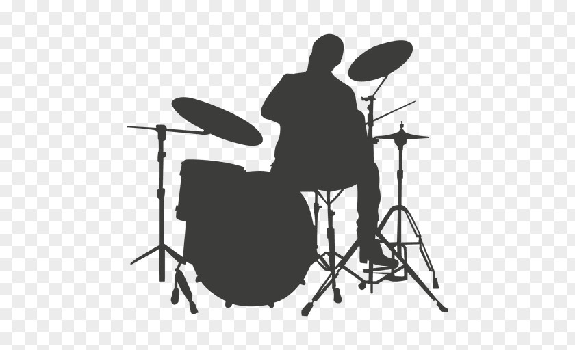 Drums Music Drummer Silhouette PNG Silhouette, drummer clipart PNG