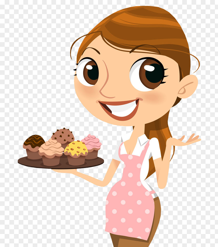 Happy Woman Cupcake Bakery PNG