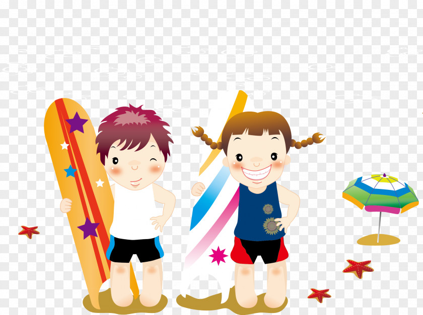 Surfing Small Partner Child Cartoon PNG