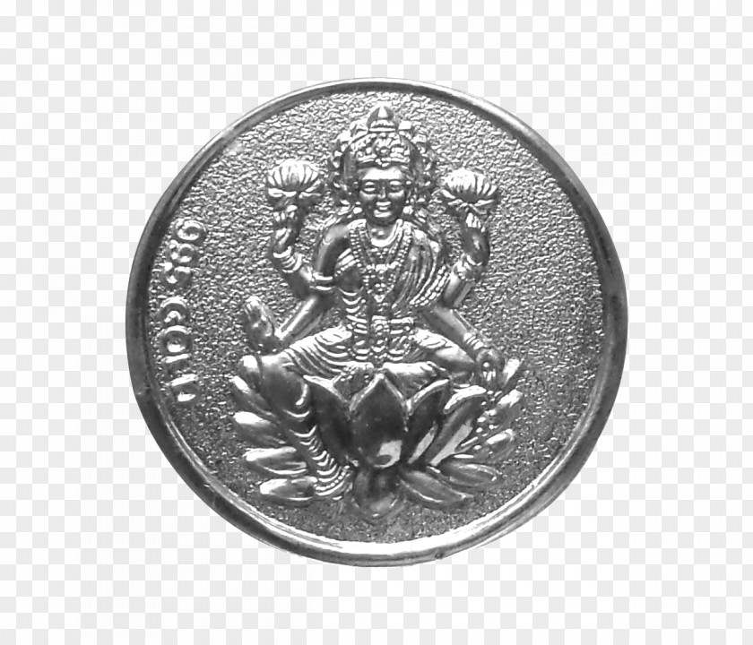 Lakshmi Gold Coin Silver PNG