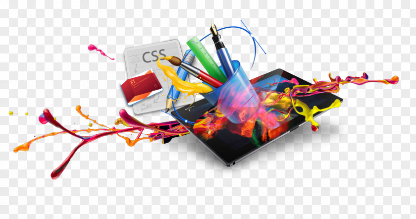 Creative Dishes Pigment 3d Computer Web Development Responsive Design Logo PNG