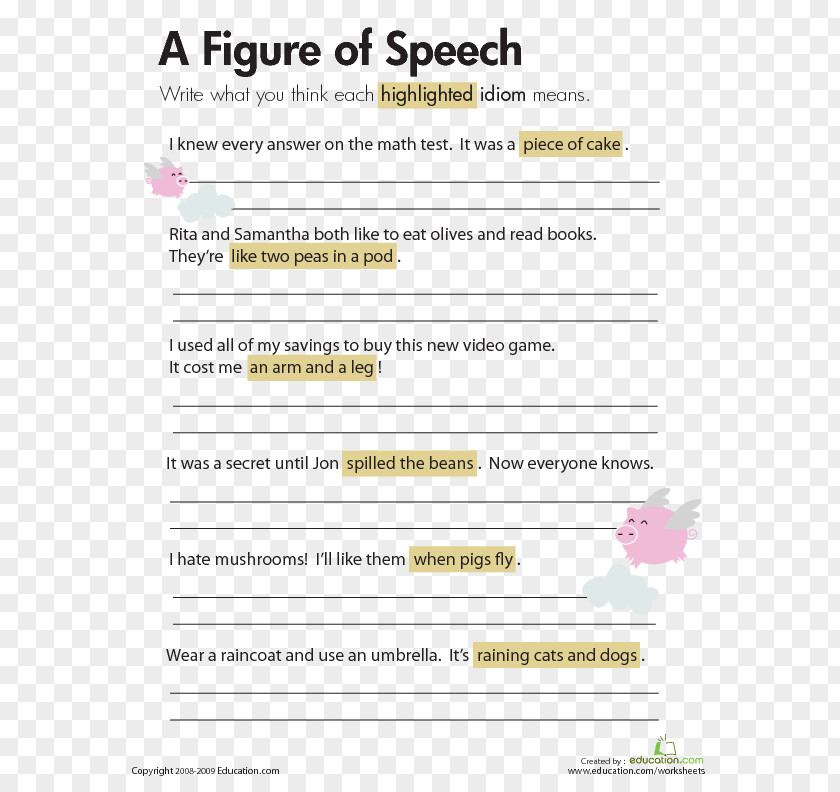 Teacher Idiom Literal And Figurative Language Worksheet Figure Of Speech Metaphor PNG