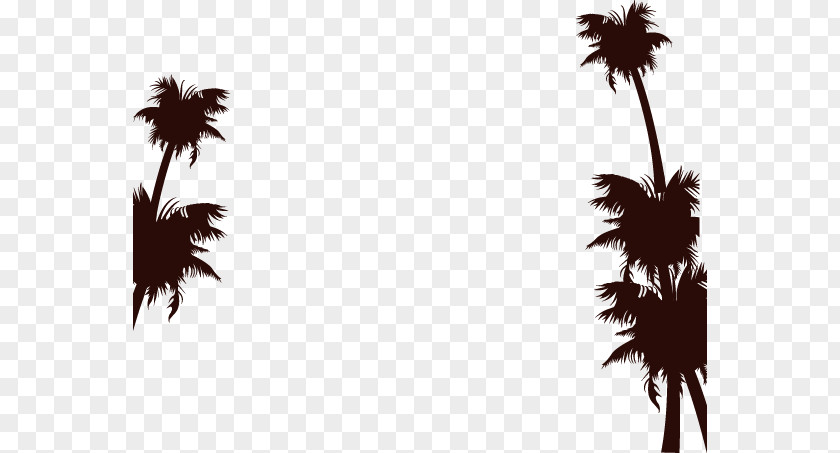 Great Cartoon Palm Silhouette Illustration PNG