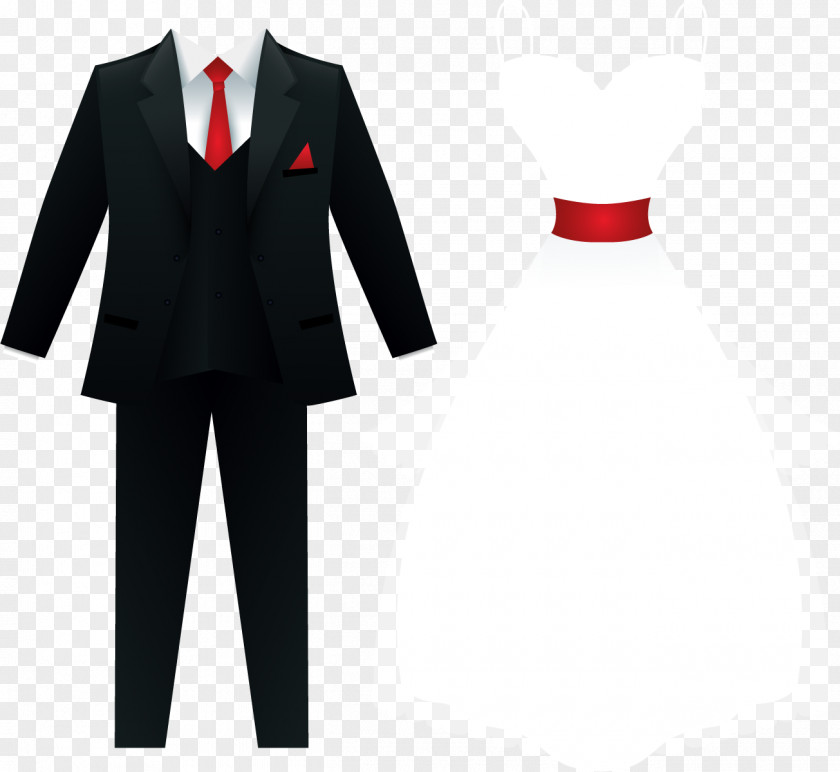 Vector Perspective Suit Tuxedo Wedding Dress Bride PNG