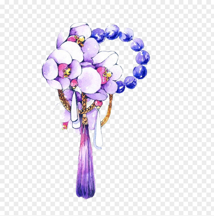 Purple Flowers Jewelry Floral Design PNG