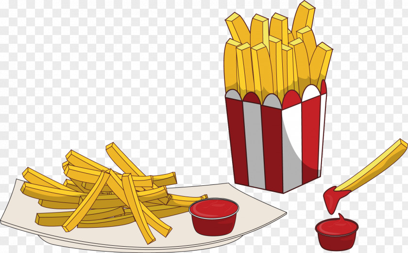 Tasty Fries French Junk Food Vecteur PNG