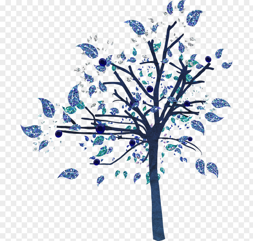 Tree Twig Blue Leaf PNG