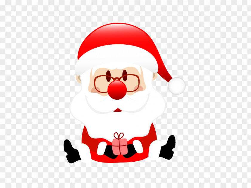 Santa Claus Vector Cartoon Material Rudolph Christmas PNG