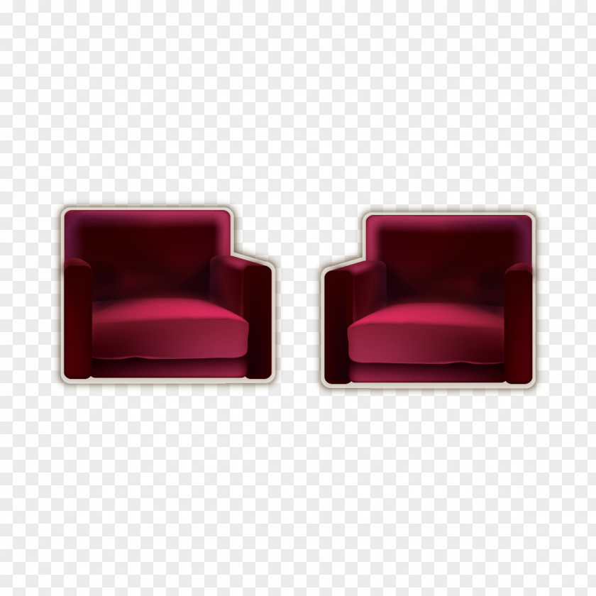 Square Red Seat Chair PNG