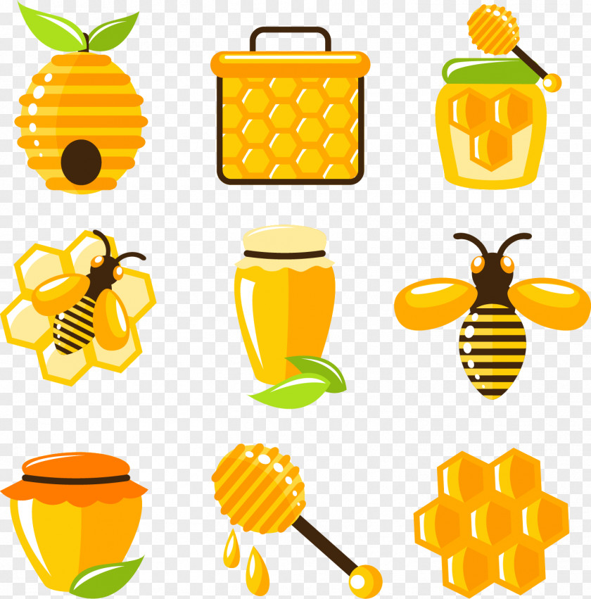 Vector Hand Painted Honey Bee Beehive PNG