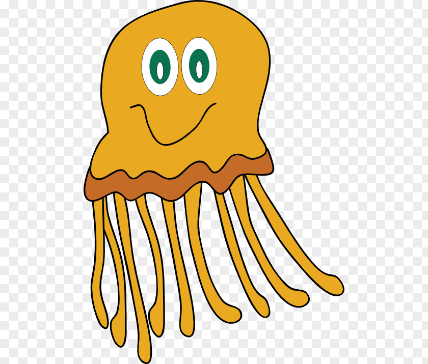 Jellyfish Cliparts Color Yellow Clip Art PNG