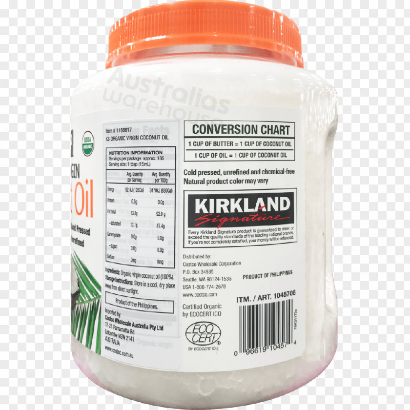 Oil Kirkland Organic Food Coconut PNG