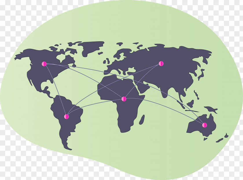 Purple World Map PNG