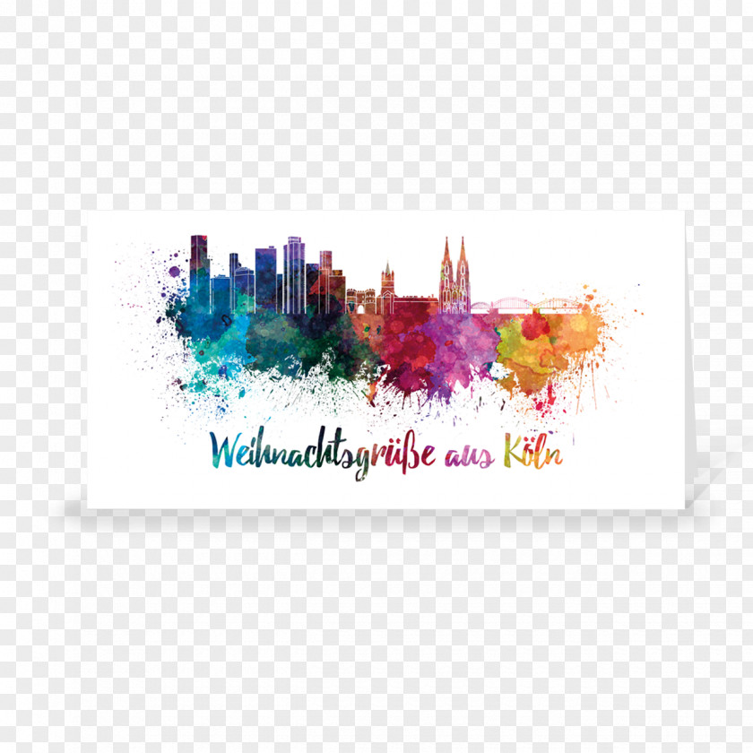 Aquarell Cologne Cathedral Plakat Naukowy Poster Skyline Bayenthal PNG