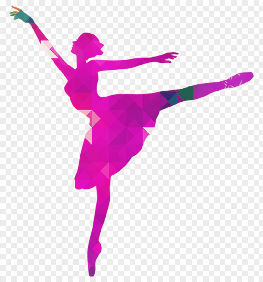 Vector Colorful Hand-painted Dancers Ballet Dancer Silhouette PNG