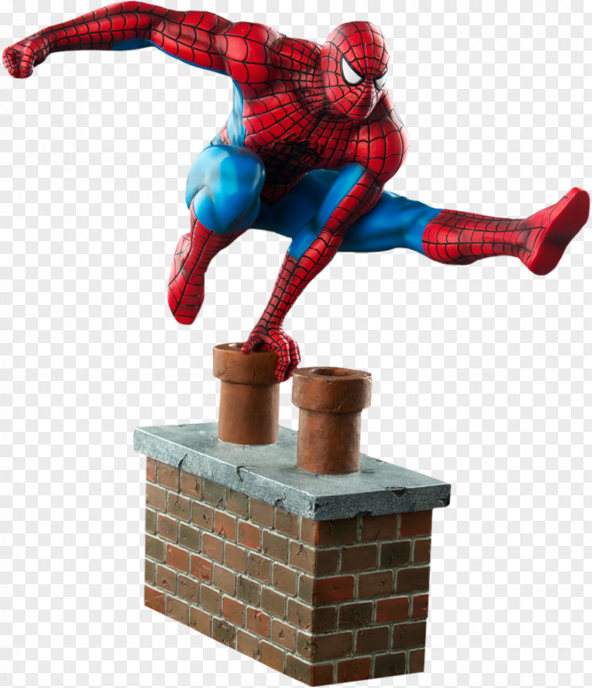 Write Cards Spider-Man: Blue Statue Sideshow Collectibles Figurine PNG