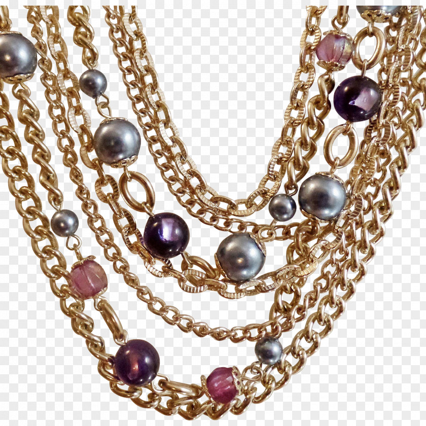 Gold Chain Necklace Jewellery Pearl Gemstone PNG