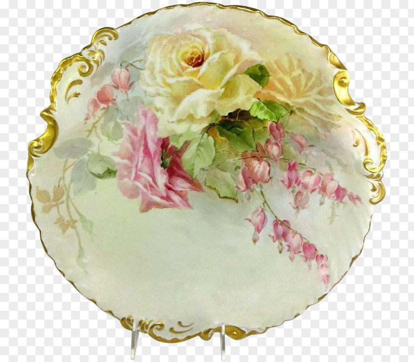 Plate Limoges Porcelain China Painting PNG