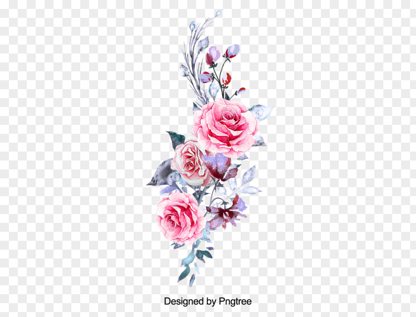 Painting Garden Roses Watercolor Clip Art PNG