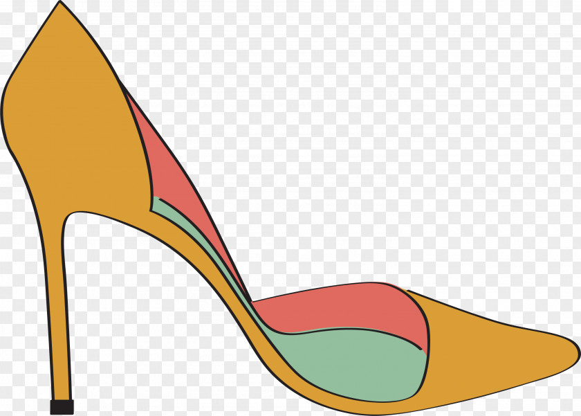 Yellow Cartoon High Heels Shoe High-heeled Footwear Drawing Clip Art PNG